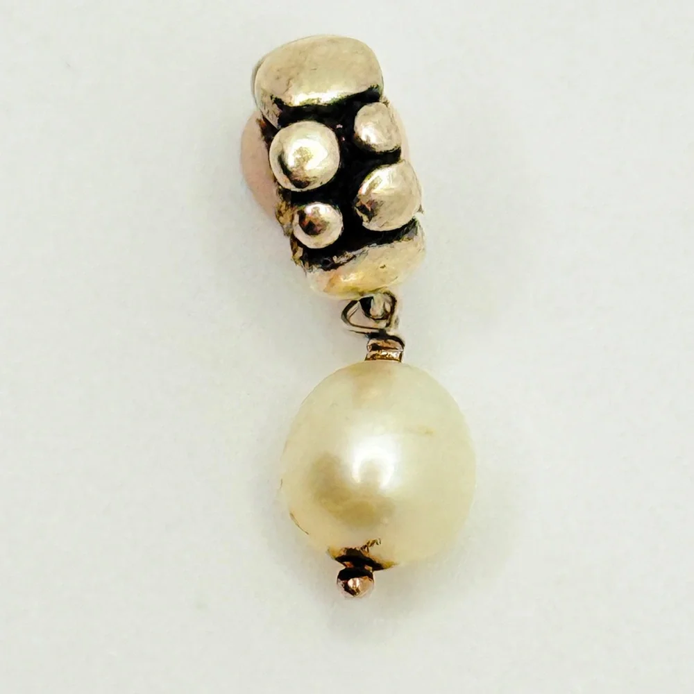 Faux Pearl Drop Dangle Bead‎ Silver-Tone Compatible with Pandora - Picture 4 of 4